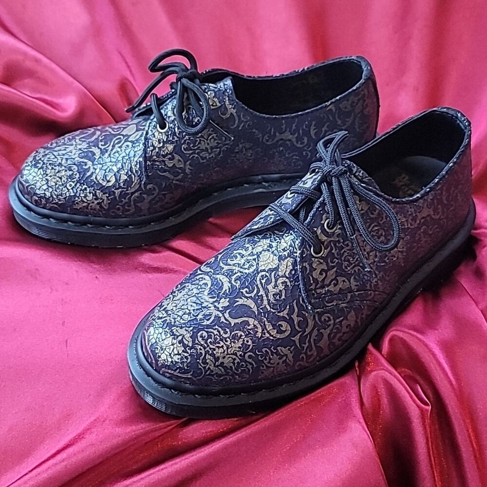 Dr. MARTENS NEW 1461 Baroque Oxfords Purple/Gold USsz5 EUsz38 NEW